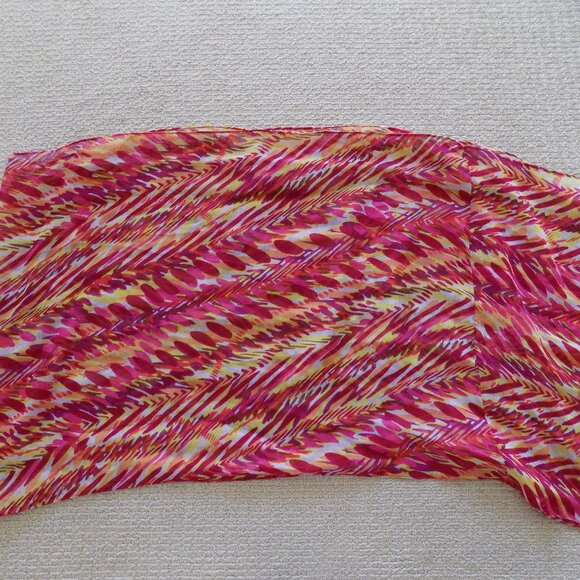 womens light infinity pink orange yellow patterned scarf wrap - Picture 3 of 3